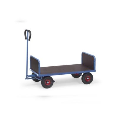Fetra Handwagen, Tragl. 500kg, Ladefl. LxB 1200x700mm, Siebdruckplatte, 2 Holzwände