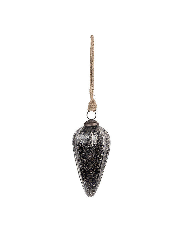 Clayre & Eef Christbaumkugel in Schwarz/ Gold - (H)13 x Ø 6 cm - onesize