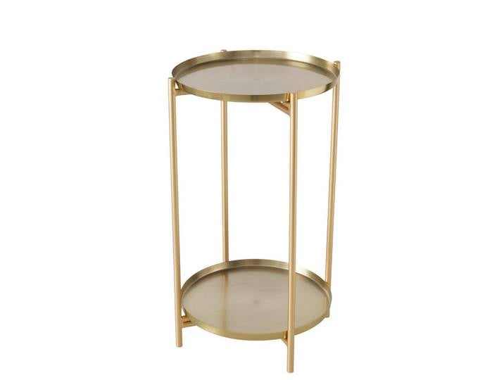 Beistelltisch, Goldfarben, Metall, 33x54x33 cm, Wohnzimmer, Wohnzimmertische, Beistelltisch, Beistelltische Metall