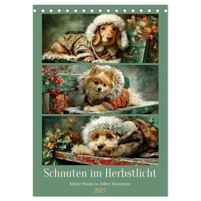 Schnuten im Herbstlicht. Kleine Hunde in stillen Momenten (Tischkalender 2027 DIN A5 hoch), CALVENDO Monatskalender