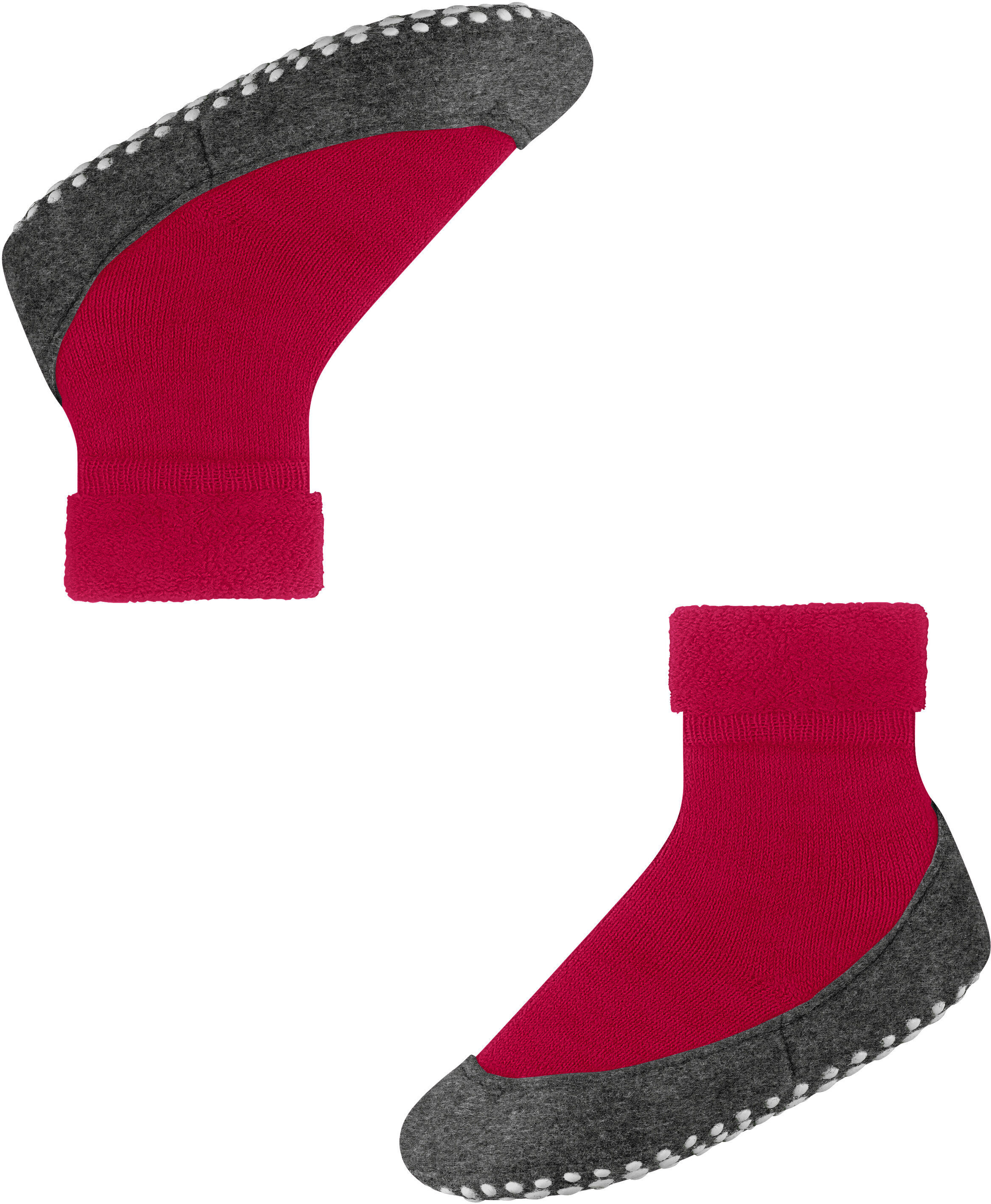 Haussocken FALKE "Cosyshoe Teens", Jungen, Gr. 31-32, rot (rot pepper), Obermaterial: 90% Schurwolle, 10% Polyamid, Socken Haussocken, für Teens, mit Umschlagbündchen, aus Merinowolle, atmungsaktiv rot pepper 31-32