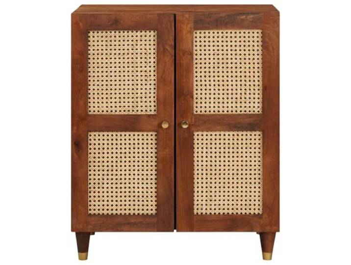 KTHLBRH Anrichte braun 60 x 33 x 75 cm Mangoholz massiv Modernes Design, 2 Etagen, für Esszimmer oder Wohnzimmer, einfache Montage