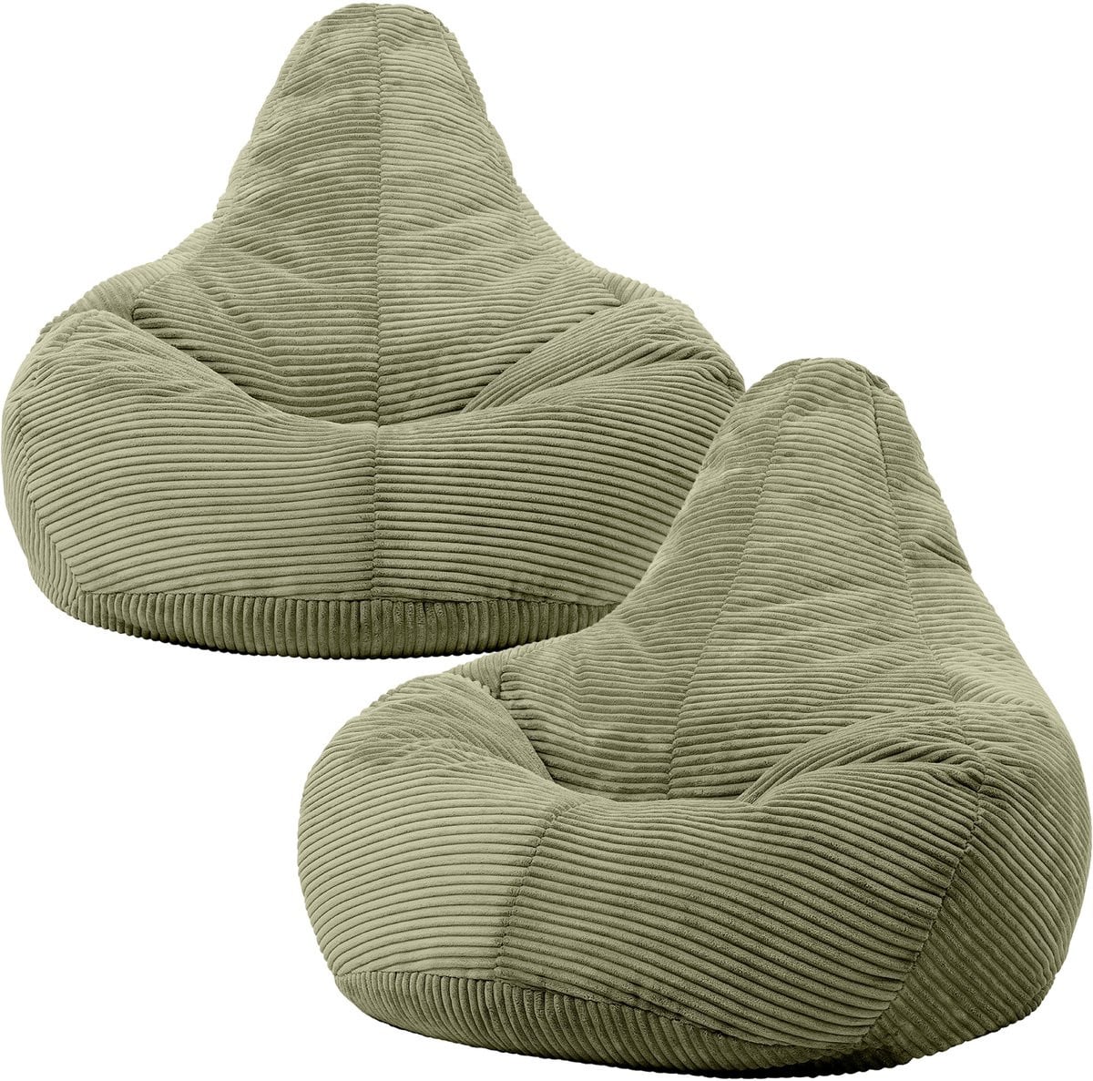 Icon Dalton Zitzak Fauteuil Set van 2 Ribfluweel Saliegroen