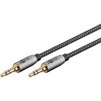 Plus Audio Verbindungskabel AUX 3,5mm stereo schwarz/silber, 0,5 Meter