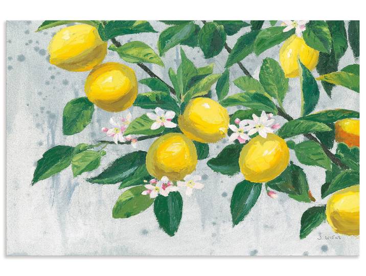 Wandbild ARTLAND Zesty Lemons , gelb (farbe bild(er): naturfarben), B:70cm H:50cm, Alu Dibond, Bilder, Wandbild, als Alubild, Leinwandbild, Poster, Wandaufkleber in verschied. Grössen