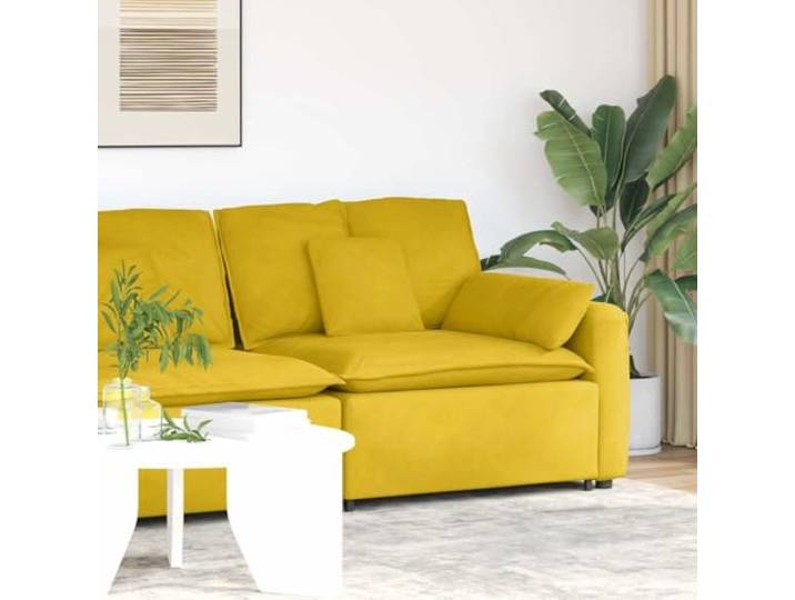 KFPOERTFGD Modulares Sofa mit Armlehne, Samt Polstermöbel Gelb 100 cm Samtpolsterung, Stabile Metallrahmenkonstruktion, Frei kombinierbar