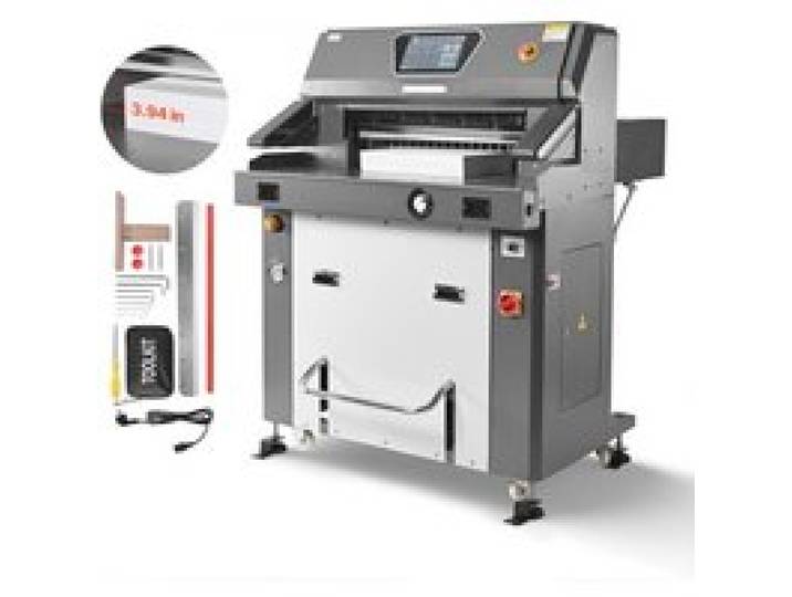 VEVOR elektrische Papierschneidemaschine, hydraulischer Hochleistungs-Papierschneider, 66 cm Schnittbreite, 10 cm Schnittstärke, große elektrische Guillotine mit Infrarotfunktion & Ersatzklinge