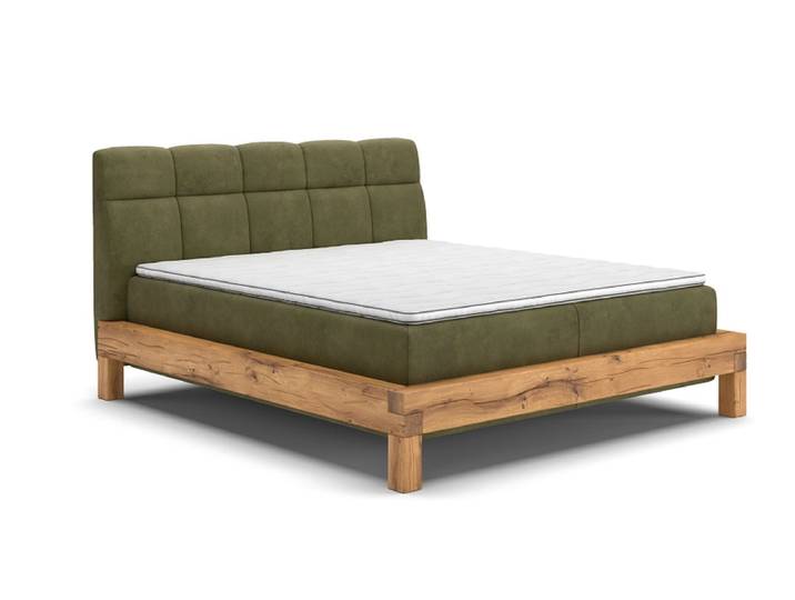 Boxspringbett ASPEN grün 140x200cm halbfest