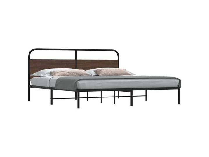 URBRAN®Cadre de lit en métal sans matelas chêne marron 180x200 cm - Lit & accessoires_14902