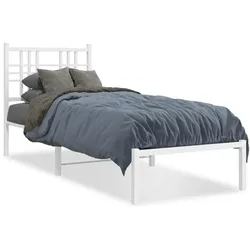 vidaXL Metallbett ohne Matratze mit Kopfteil Weiß 75x190 cm