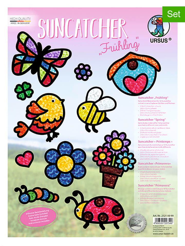 URSUS Fensterbild-Bastelset "Suncatcher - Frühling" in Bunt - onesize