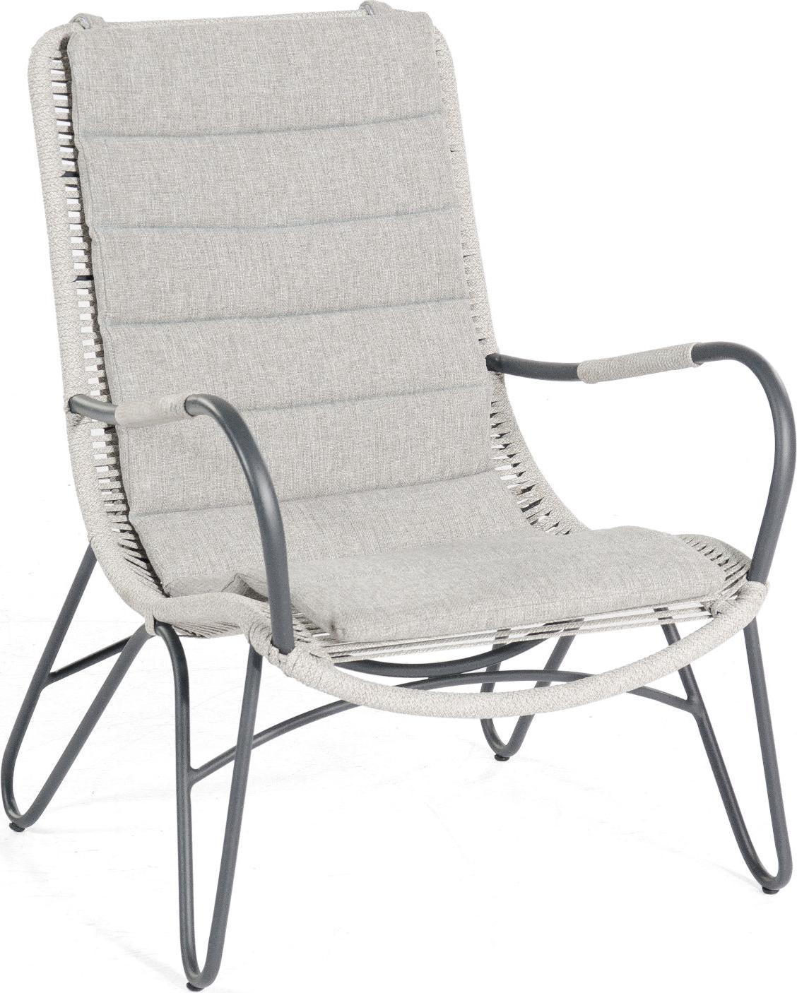 Sonnenpartner Charité Loungesessel silbergrau Relaxsessel Aluminium mit Polyrope