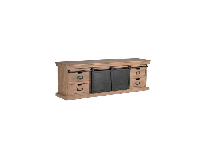 Lowboard „Tyson“ im Industial Design Mangoholz Natural, Schwarz 170 x 55 x 40 cm Giner & Colomer