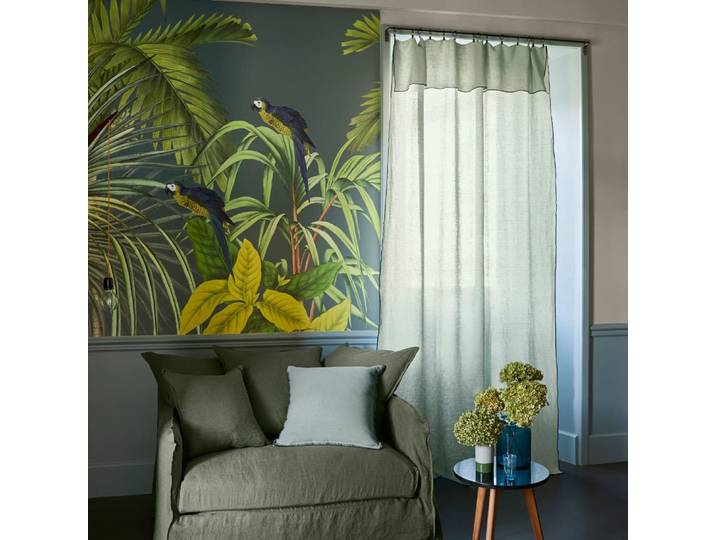 Rideau en lin vert 200x280 cm