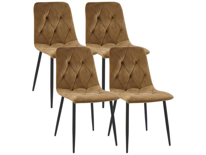 Boxxx Stuhl-Set, Braun, Schwarz, Metall, Rundrohr, 43x84x56 cm, Esszimmer, Stühle, Esszimmerstühle, Esszimmerstühle-Set