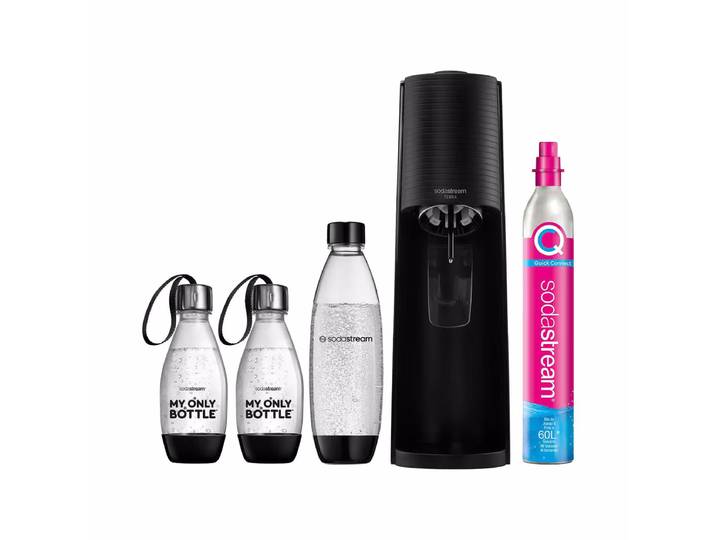 Sodastream TERRA Schwarz + 2x My Only Bottle Wassersprudler