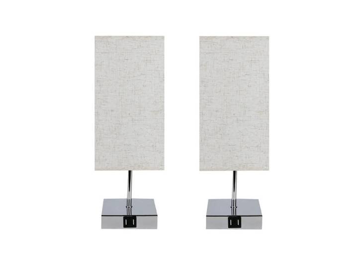 Nettlife Tischleuchte Reutlingen(2er-set) 13/13/36 cm, Silberfarben, E27, 13x36x13 cm, Lampen & Leuchten, Innenbeleuchtung, Tischlampen
