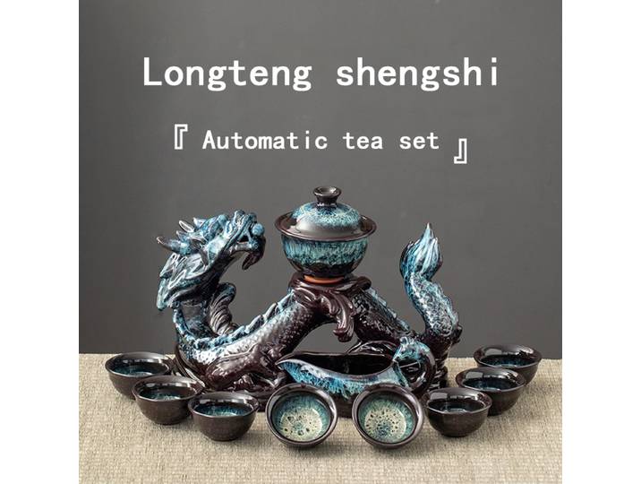 1 ensemble, service à thé créatif et pratique, théière dragon semi-automatique, service à thé magnétique rotatif à conduction d'eau, service à thé chinois Kung Fu
