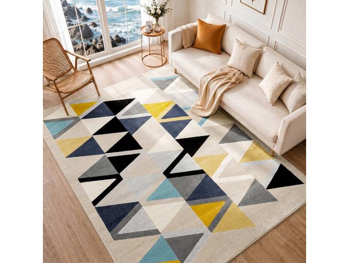 Livabliss Kurzflorteppich Delaney 160/220 cm Gelb, Pop-Art, Rechteckig, 160x220 cm, in verschiedenen Größen erhältlich, Teppiche und Böden, Teppiche