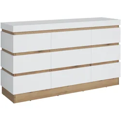 Kommode ASMUS EICHE (BHT 161x93x45 cm) - weiß - BHT 161x93x45 cm