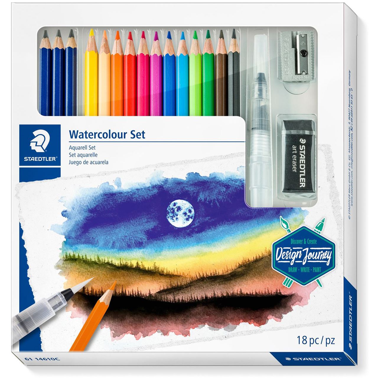 Staedtler Zeichenset Watercolour Design Journey, 18-teilig