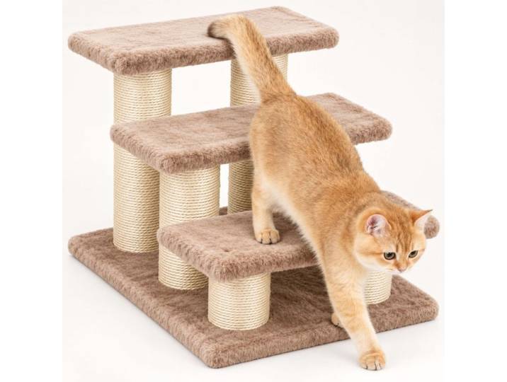 Relaxdays Escalier chat 3 marches en sisal