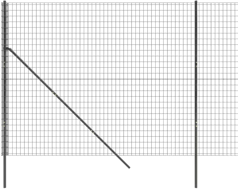 vidaXL Clôture en treillis métallique anthracite 1,4x10 m