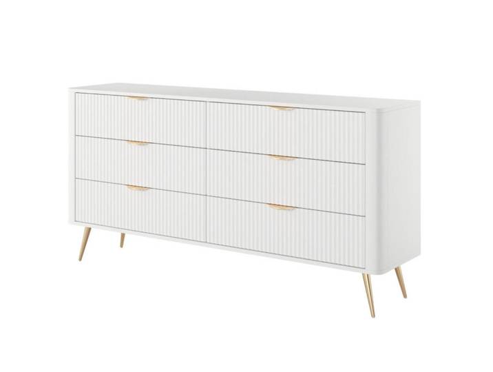 Sepro Meble Sideboard Weiss Lena, Weiß, 163.2x81.2x38 cm, Kleinmöbel, Kommoden, Sideboards