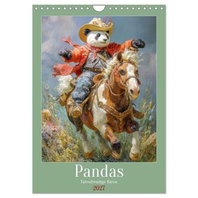 Pandas - Tatenfreudige Bären (Wandkalender 2027 DIN A4 hoch), CALVENDO Monatskalender