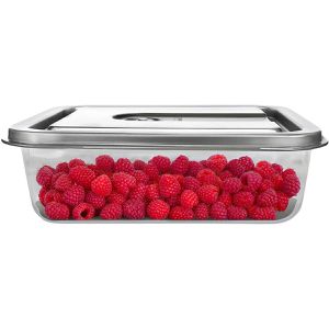 Caso Vakuumbehälter VacuBoxx Inox XL 1164, aus Borosilikatglas, mit Edelstahldeckel, eckig, 4,5 Liter