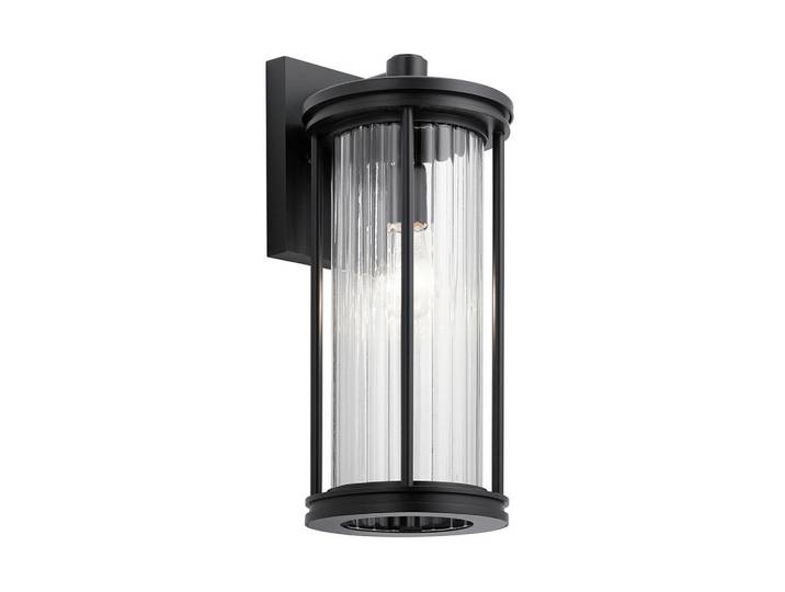 Elstead Lighting Aussenwandleuchte Barras, Schwarz, Metall, Glas, 40.6x20.3x17.9 cm, RoHS, Lampen & Leuchten, Außenbeleuchtung, Außenleuchten