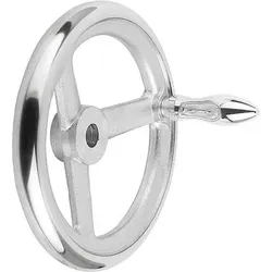 HANDRAD DIN950, D1=160 PASSBOHRUNG D2=14H7, ALUMINIUM, KOMP:ALUMINIUM, BALLENGRIFF DREHBAR