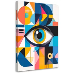 LEINWANDBILD Abstraktion Auge inspiriert vom Bauhaus 80x120cm