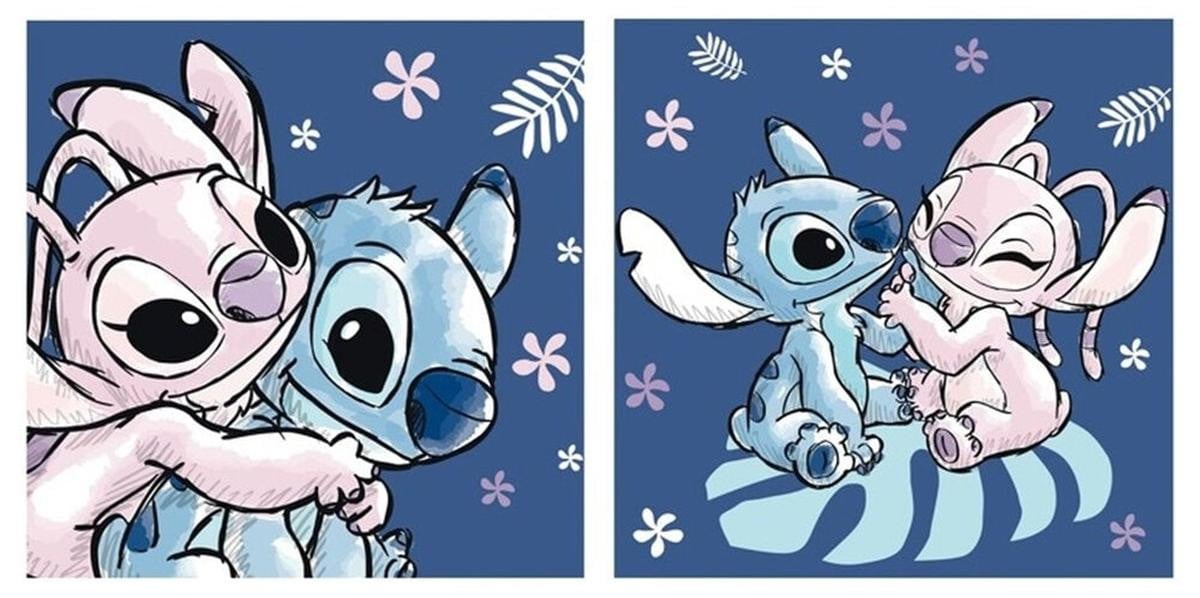 Disney Stitch & Angel Kussen, blauw