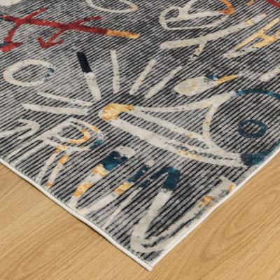 Katie Merz SPORTSGLYPHS Baseball Machine Washable Area Rug