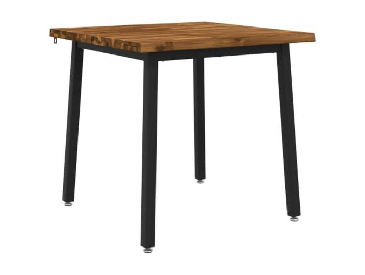 LKJephalotrope Esstisch Massivholz Akazie 60x55x75 cm Küchentisch Kompakter 2-Personen Bistrotisch mit Echter Baumkante und Stabilem Stahlgestell für Esszimmer, Wohnzimmer & Küche.
