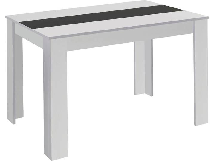 Esstisch BYLIVING Nori , weiss (weiß, weiß, weiß), B:140cm H:75cm T:80cm, Tische, Esstisch, Breite 120, 140 oder 160 cm, Mittelplatte wendbar