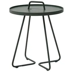Beistelltische On-the-move Cane-line dunkelgrün, Designer Christina Strand, Niels Hvass, 44x54x44 cm