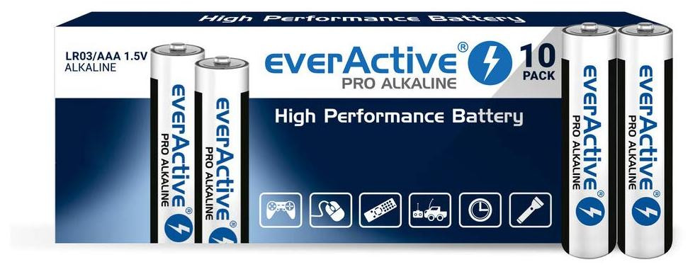 everActive AAA-batterijen, 200 stuks, professionele alkaline batterijen, type Micro LR03 R03, 1,5V