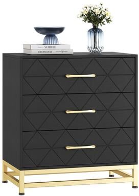 Garvee 3 Drawer Dresser Wood Chest Drawers with Storage for Closet