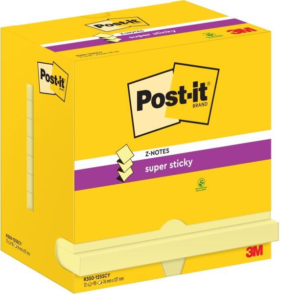 Post-It Super Sticky Z-Notes   76x127 Mm   Gul