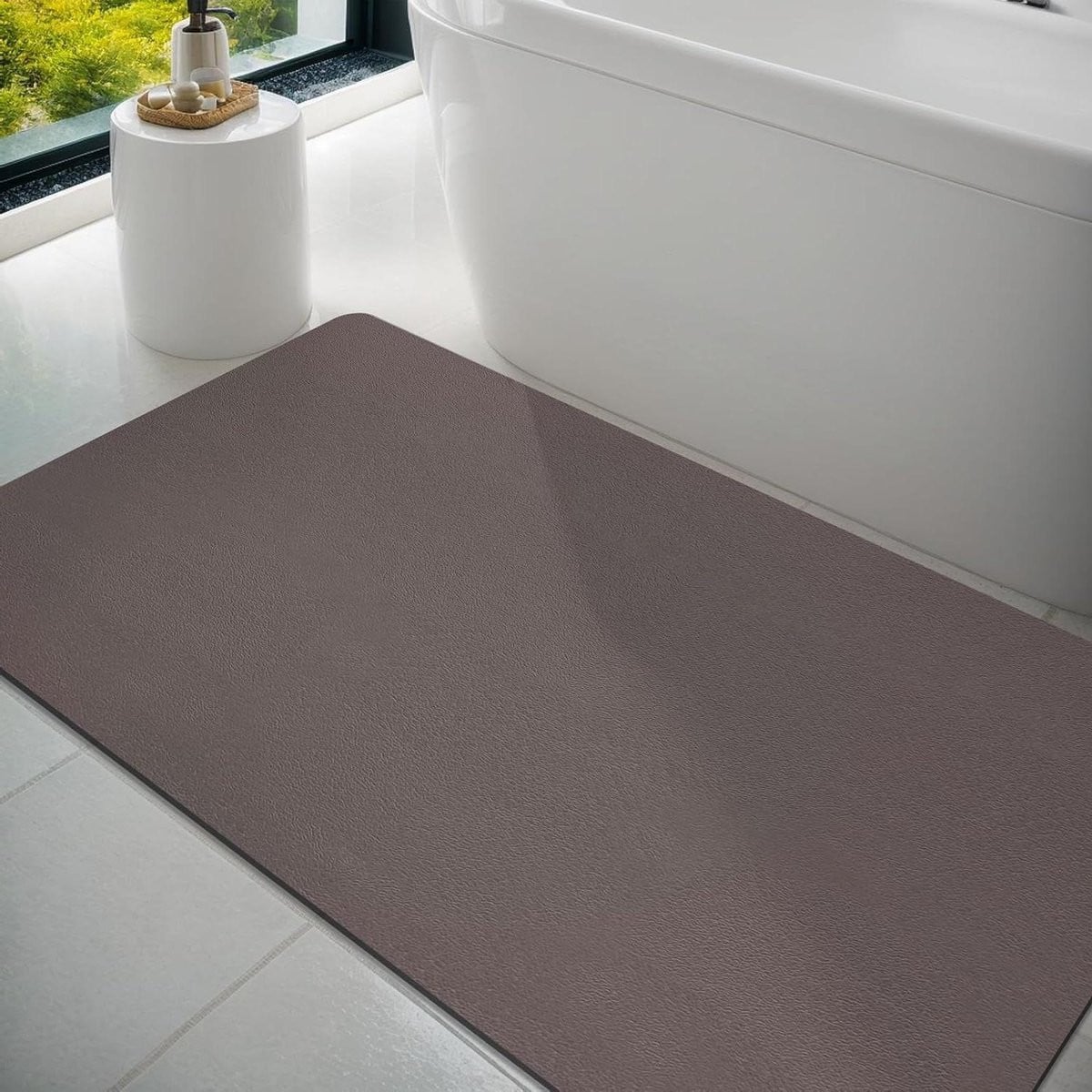 Bruine antislip badmat en douchemat, 60 x 120 cm