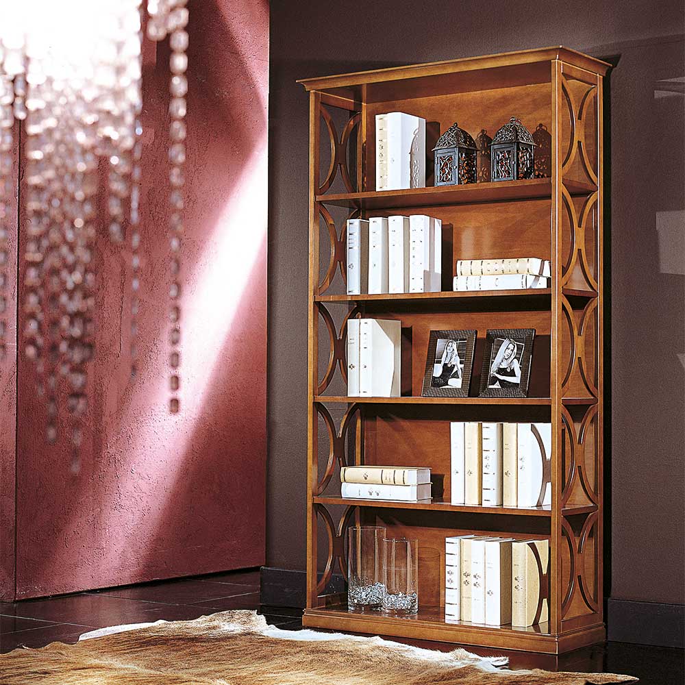 Pharao24.de Buecherregal in Nussbaumfarben italienischem Design