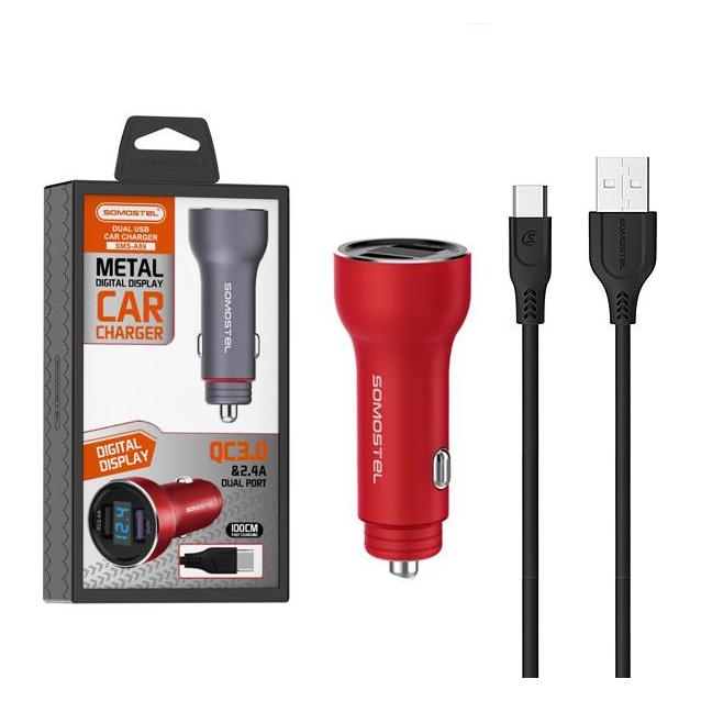 Somostel SMS-A89 Ladegerät 2x USB-A 5 A (28938) (SMS-A89 TYPC RED)