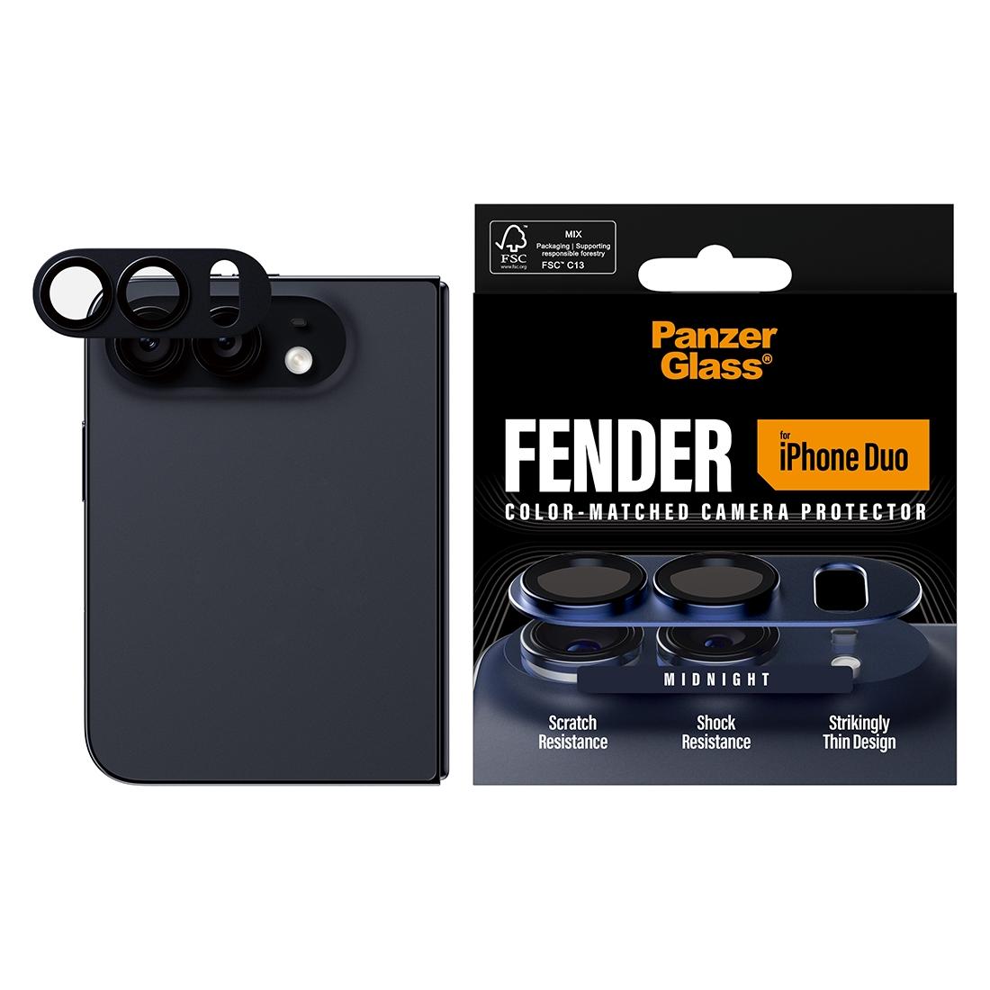 PanzerGlass Fender Camera Lens Protector Midnight Fold (1 Stk., Apple iPhone Duo) (PG03989)