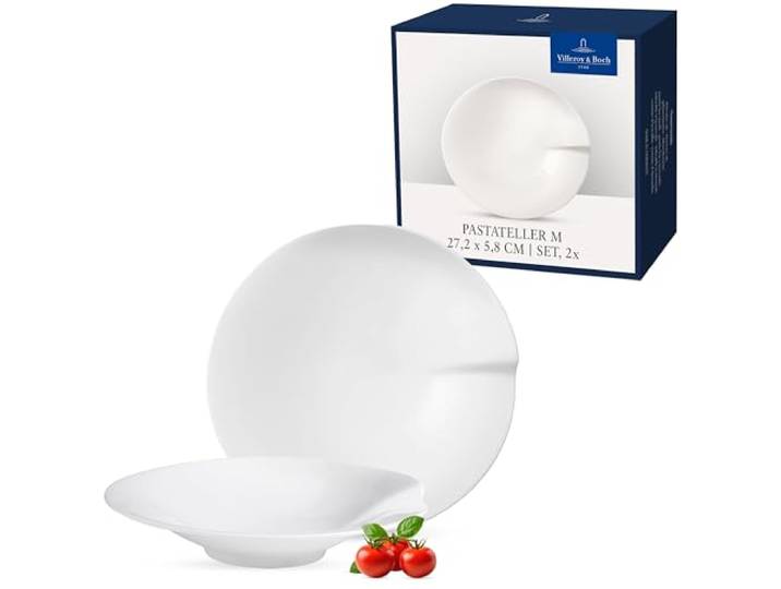 Villeroy & Boch - Pasta Passion Pastateller-Set M, 2 TLG., 27,2 cm, Premium Porzellan, spülmaschinen-, mikrowellengeeignet, weiß