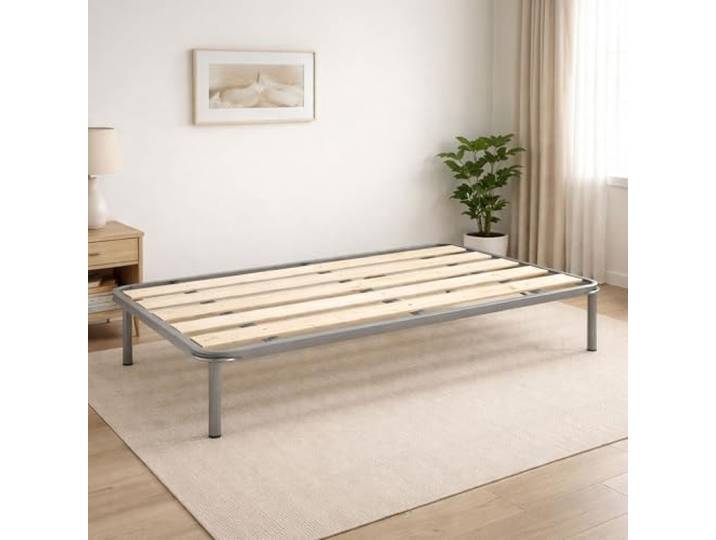 Talamo Italia - Einzelbettgestell Mariaelena, orthopädisches Untergestell mit gehobelten Lattenrosten, 100 % Made in Italy, 80 x 190 x 31 cm