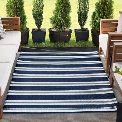 Alise Rugs Sundown Beach Stripe Indoor/Outdoor Area Rug