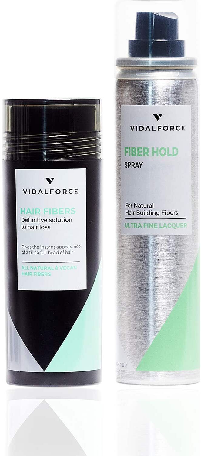 VIDALFORCE Pack Hair Loss Concealer Auburn Hair Fibers + Fiber Hold Spray