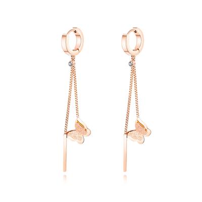 Paar Creolen "Mariposas", Damen, rosa, Messing, COLLEZIONE ALESSANDRO, Ohrringe